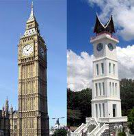 Big ben, Inggris dengan Jam  Gadang Bukittinggi, Sumatera Barat