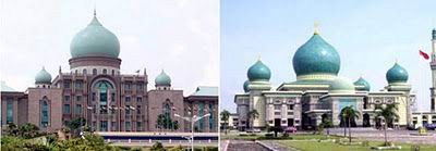 Perdana Putra, Putrajaya, Malaysia dengan Masjid  Agung An-Nur, Riau